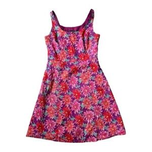 Vintage Spenser Jeremy Floral Dress Purple Red Size 14